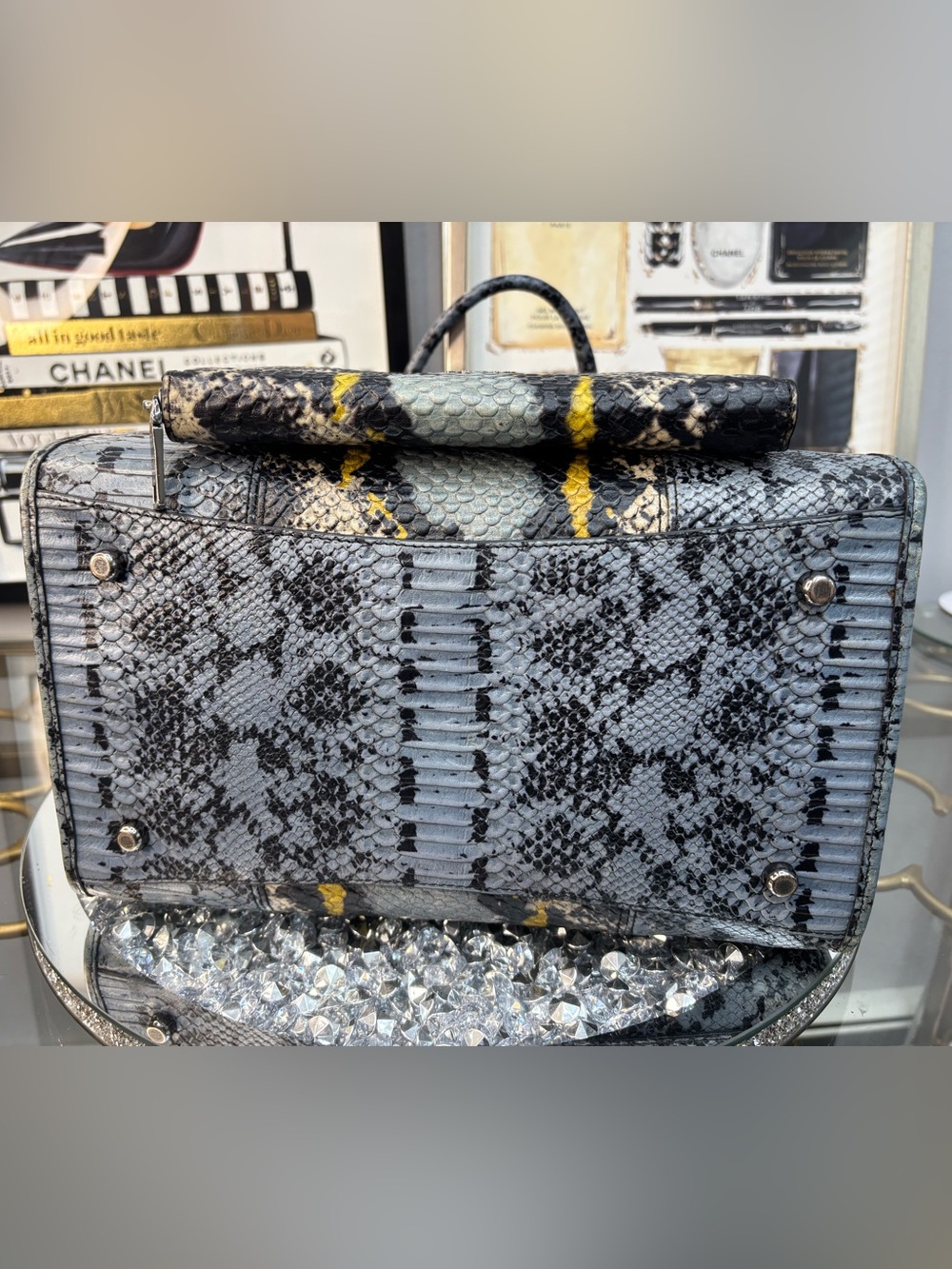 Coach 2015 Crosby Python embossed carryall EUC - Picture 10 of 15